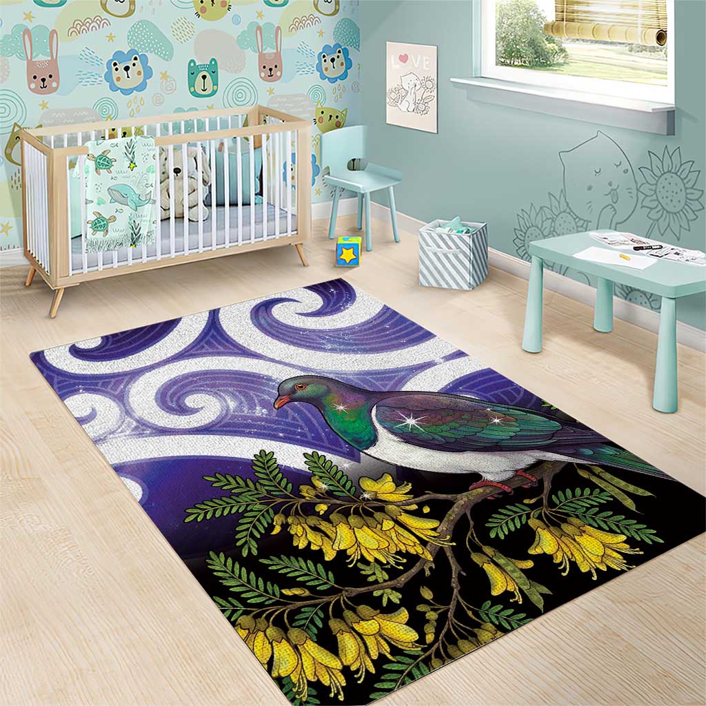Kekeru New Zealand Matariki Area Rug Kukupa Kowhai Maori New Year Purple Version LT14 - Polynesian Pride