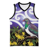 Kekeru New Zealand Matariki Basketball Jersey Kukupa Kowhai Maori New Year Purple Version LT14 Unisex Purple - Polynesian Pride
