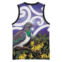 Kekeru New Zealand Matariki Basketball Jersey Kukupa Kowhai Maori New Year Purple Version LT14 - Polynesian Pride