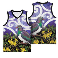 Kekeru New Zealand Matariki Basketball Jersey Kukupa Kowhai Maori New Year Purple Version LT14 - Polynesian Pride