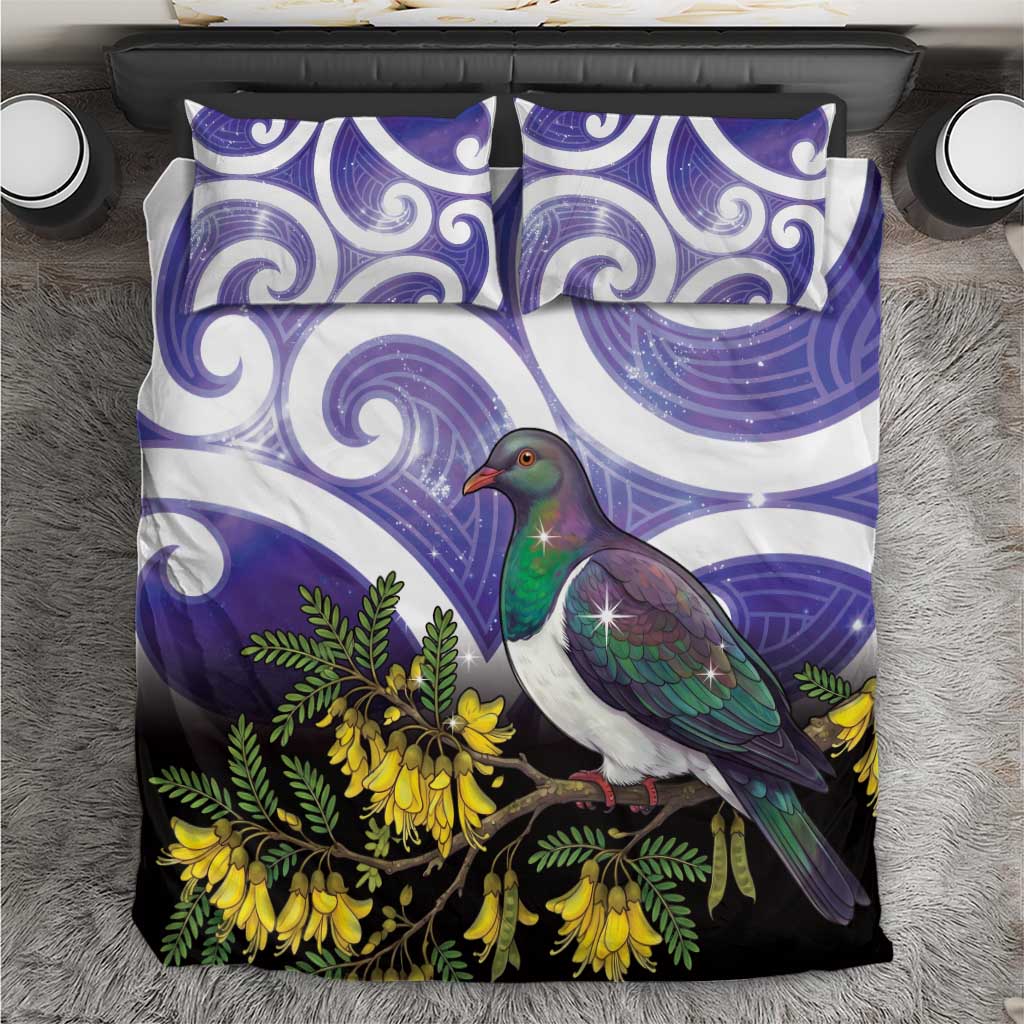 Kekeru New Zealand Matariki Bedding Set Kukupa Kowhai Maori New Year Purple Version