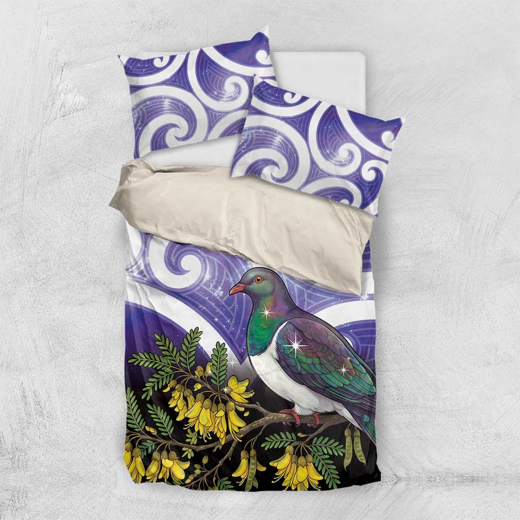 Kekeru New Zealand Matariki Bedding Set Kukupa Kowhai Maori New Year Purple Version LT14 US Twin 172cm x 218cm Purple - Polynesian Pride