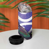 Kekeru New Zealand Matariki 4 in 1 Can Cooler Tumbler Kukupa Kowhai Maori New Year Purple Version LT14 - Polynesian Pride