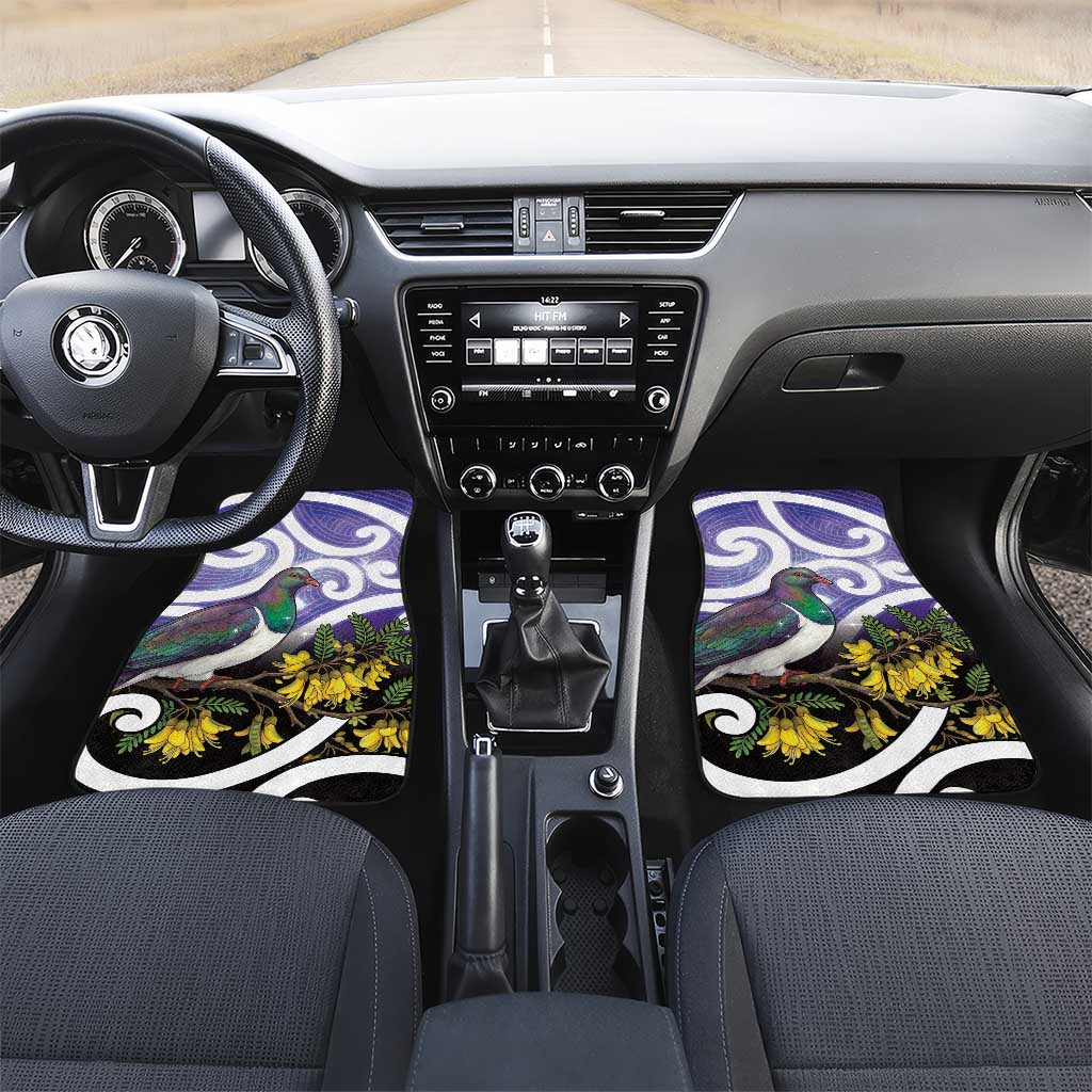 Kekeru New Zealand Matariki Car Mats Kukupa Kowhai Maori New Year Purple Version LT14 Set 2pcs - Front Purple - Polynesian Pride
