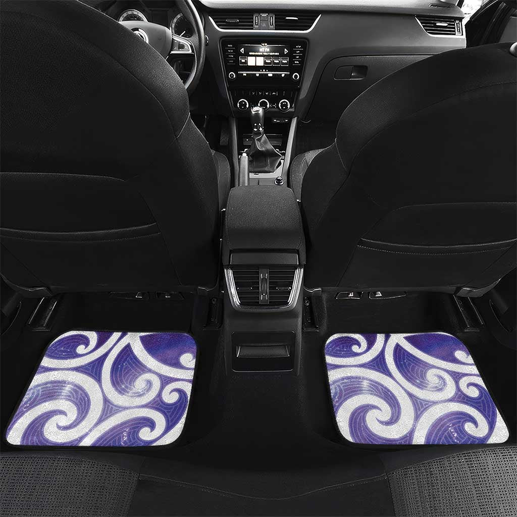 Kekeru New Zealand Matariki Car Mats Kukupa Kowhai Maori New Year Purple Version LT14 Set 2pcs - Back Purple - Polynesian Pride