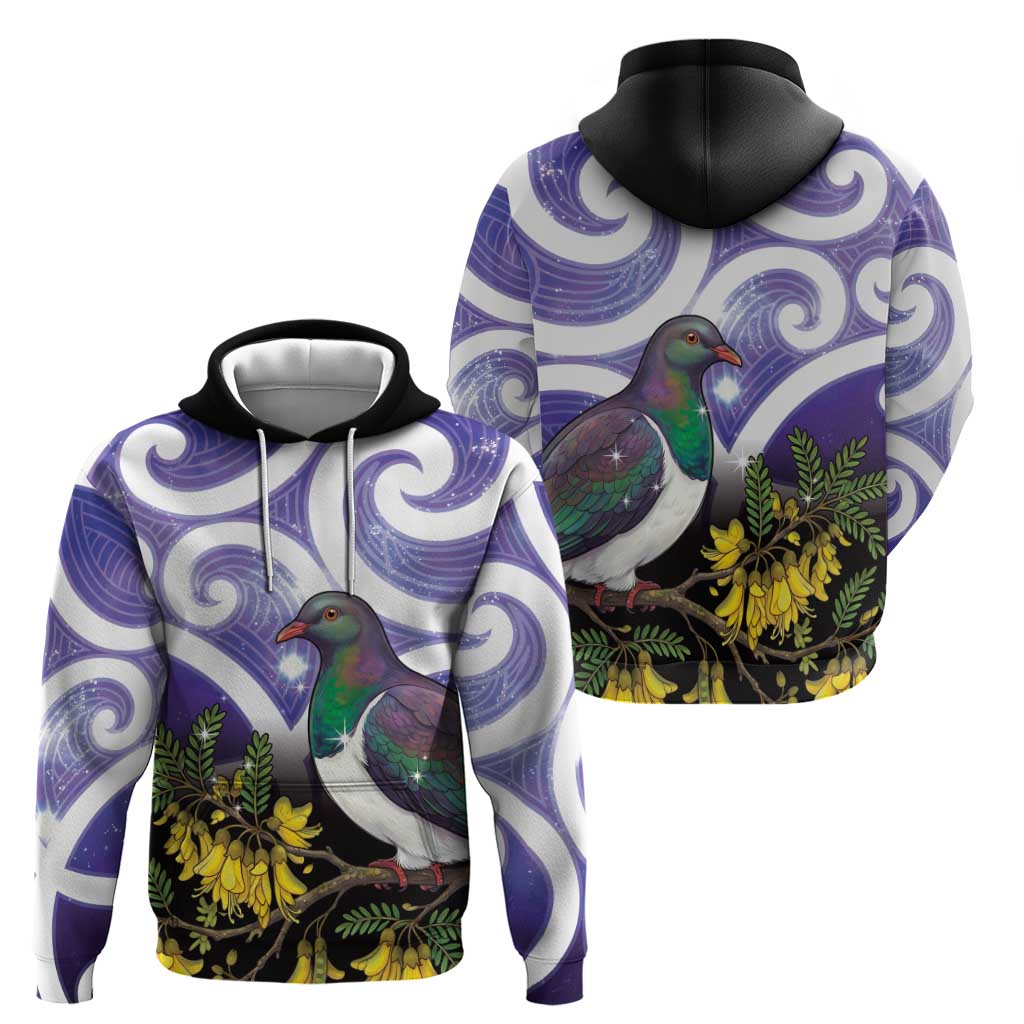 Kekeru New Zealand Matariki Hoodie Kukupa Kowhai Maori New Year Purple Version LT14 - Polynesian Pride
