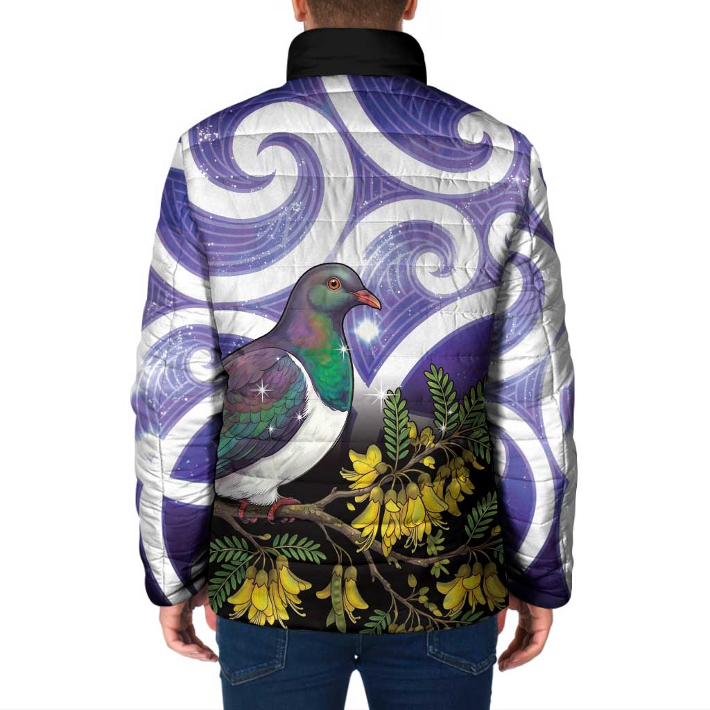 Kekeru New Zealand Matariki Padded Jacket Kukupa Kowhai Maori New Year Purple Version LT14 - Polynesian Pride
