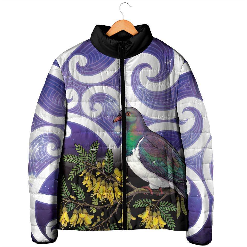 Kekeru New Zealand Matariki Padded Jacket Kukupa Kowhai Maori New Year Purple Version LT14 - Polynesian Pride