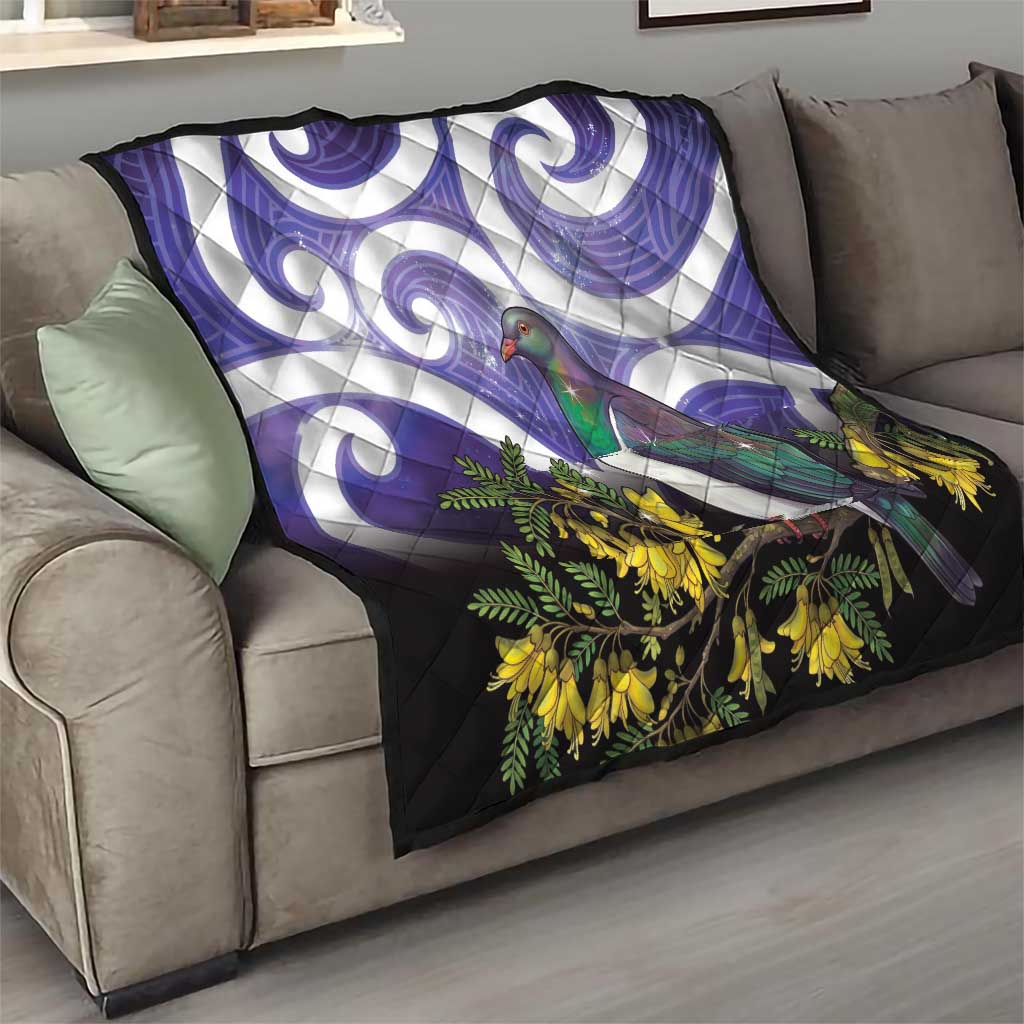 Kekeru New Zealand Matariki Quilt Kukupa Kowhai Maori New Year Purple Version LT14 - Polynesian Pride