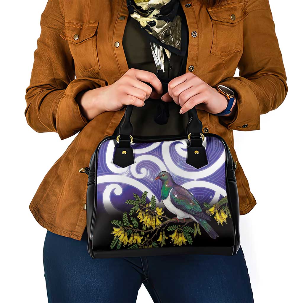 Kekeru New Zealand Matariki Shoulder Handbag Kukupa Kowhai Maori New Year Purple Version LT14 - Polynesian Pride