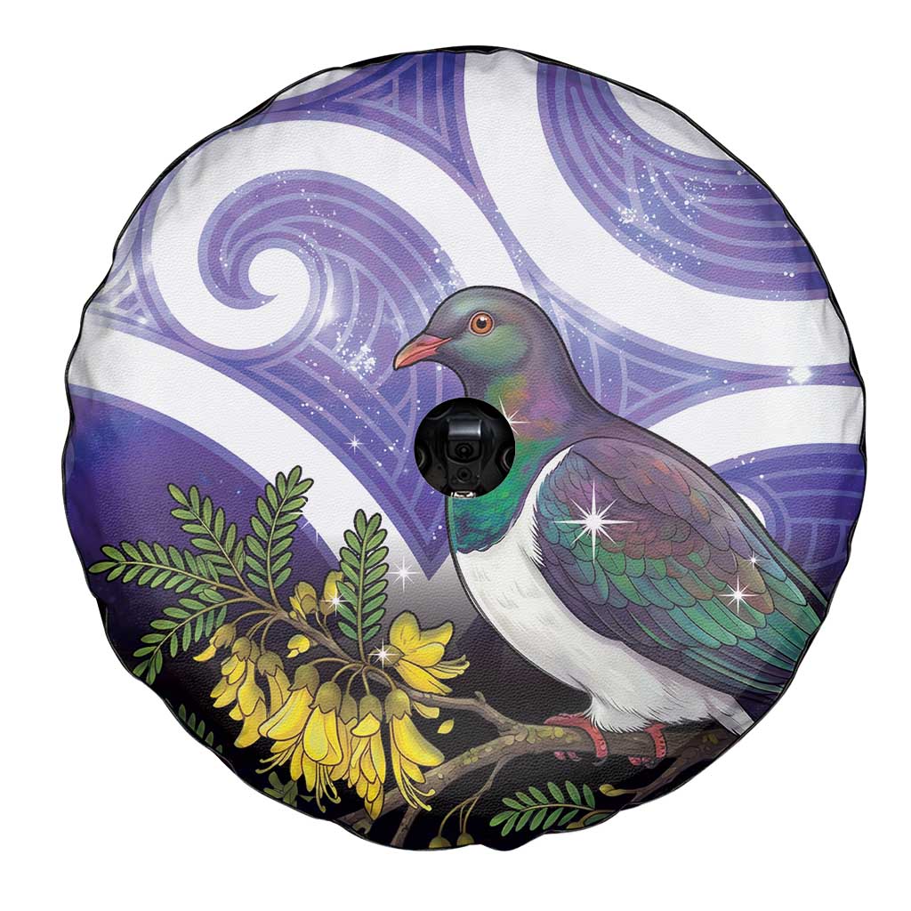 Kekeru New Zealand Matariki Spare Tire Cover Kukupa Kowhai Maori New Year Purple Version LT14 - Polynesian Pride