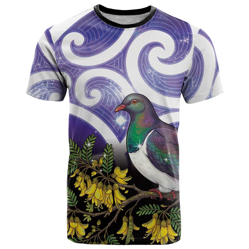 Kekeru New Zealand Matariki T Shirt Kukupa Kowhai Maori New Year Purple Version