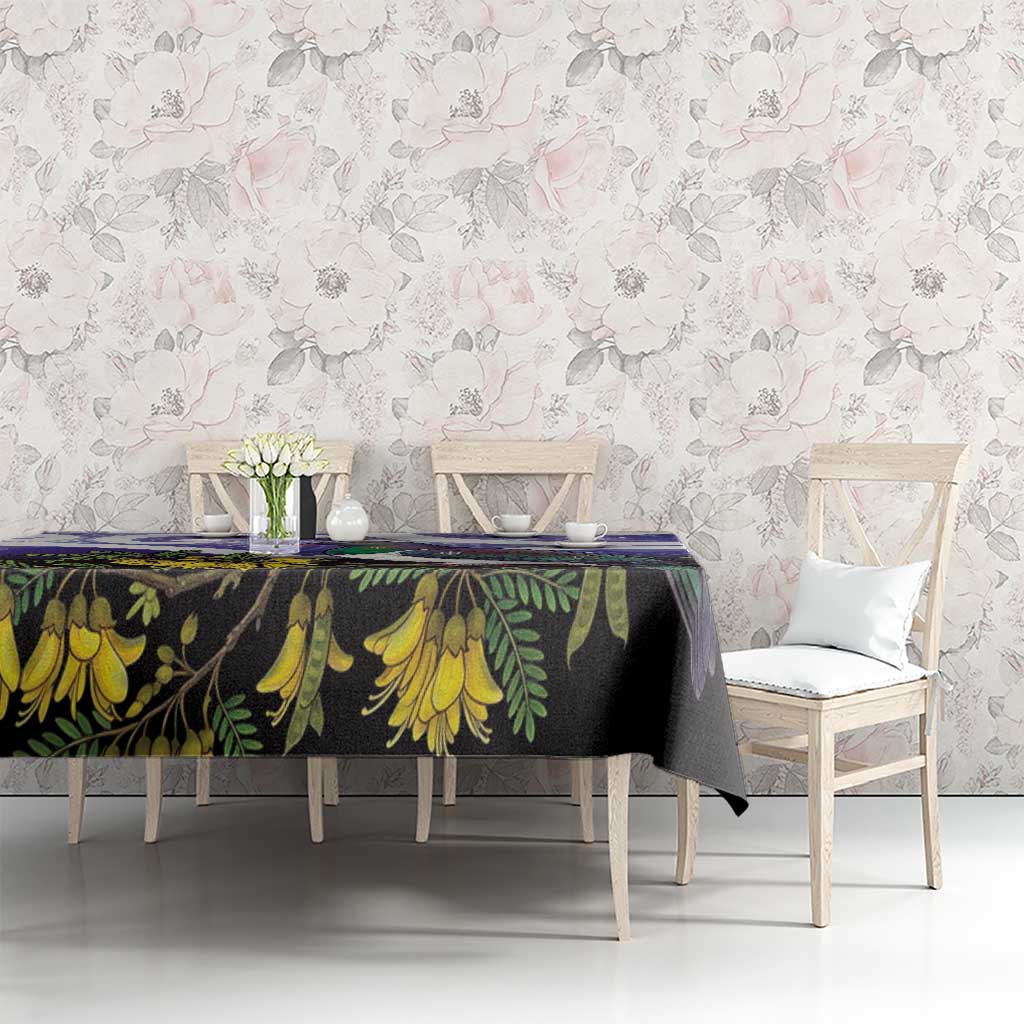Kekeru New Zealand Matariki Tablecloth Kukupa Kowhai Maori New Year Purple Version LT14 - Polynesian Pride