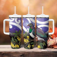 Kekeru New Zealand Matariki Tumbler With Handle Kukupa Kowhai Maori New Year Purple Version LT14 - Polynesian Pride
