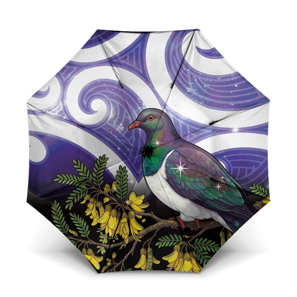 Kekeru New Zealand Matariki Umbrella Kukupa Kowhai Maori New Year Purple Version