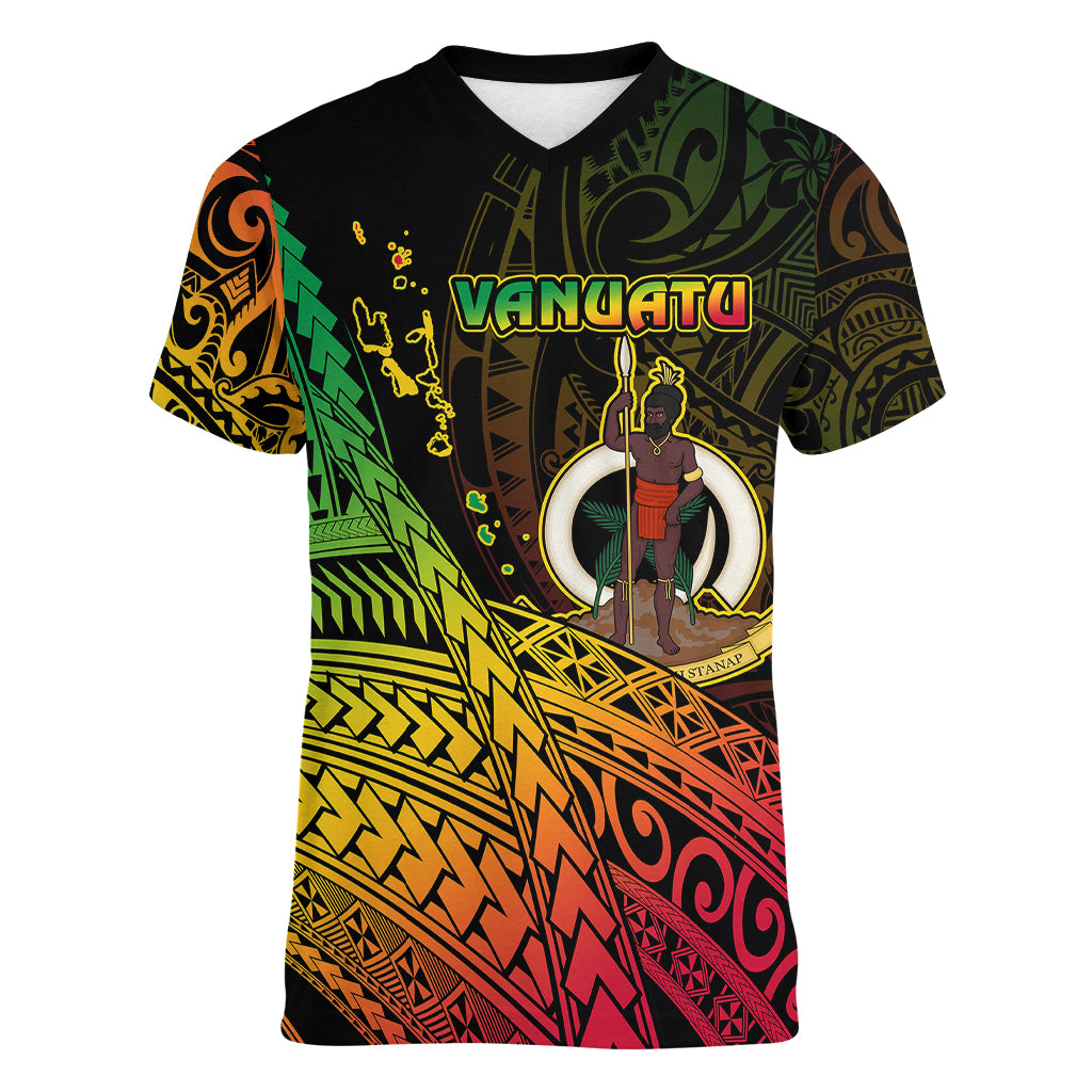 Polynesian Pride Vanuatu Women V Neck T Shirt Proud To Be A Ni-Van LT14 Female Black - Polynesian Pride