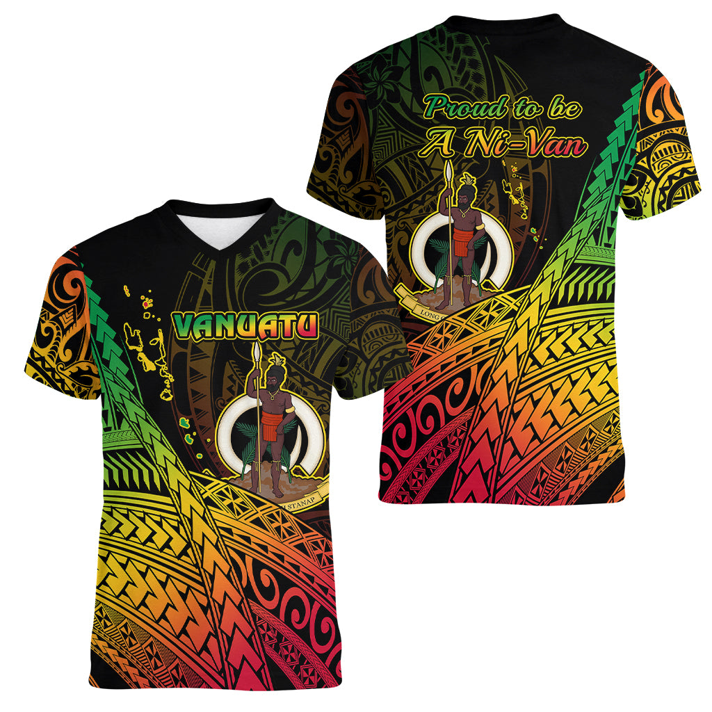 Polynesian Pride Vanuatu Women V Neck T Shirt Proud To Be A Ni-Van LT14 - Polynesian Pride