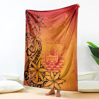 French Polynesia Manta Ray Tattoo Blanket Tahiti Hahalua Tiare Maori Gradient Style