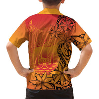 French Polynesia Manta Ray Tattoo Family Matching Mermaid Dress and Hawaiian Shirt Tahiti Hahalua Tiare Maori Gradient Style