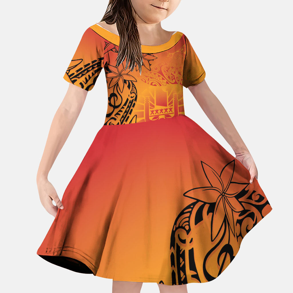 French Polynesia Manta Ray Tattoo Family Matching Mermaid Dress and Hawaiian Shirt Tahiti Hahalua Tiare Maori Gradient Style