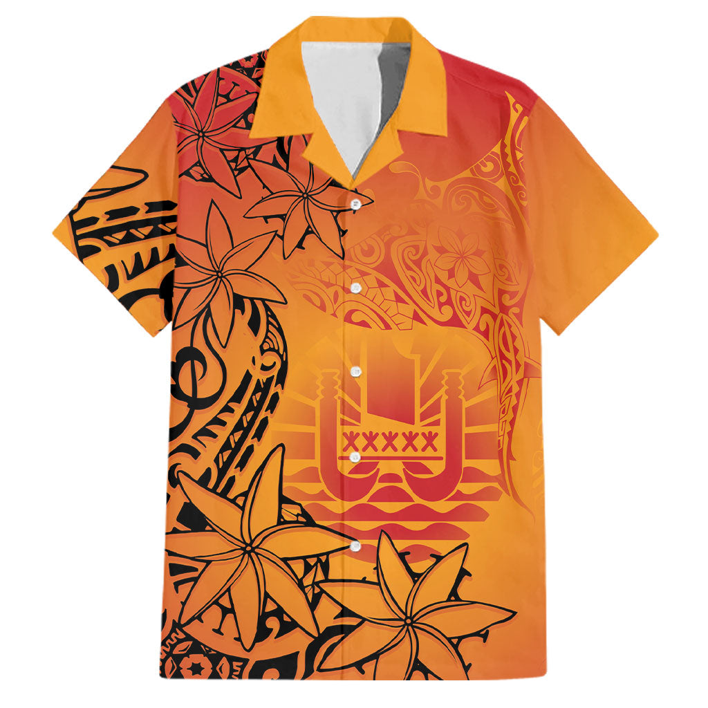 French Polynesia Manta Ray Tattoo Family Matching Mermaid Dress and Hawaiian Shirt Tahiti Hahalua Tiare Maori Gradient Style