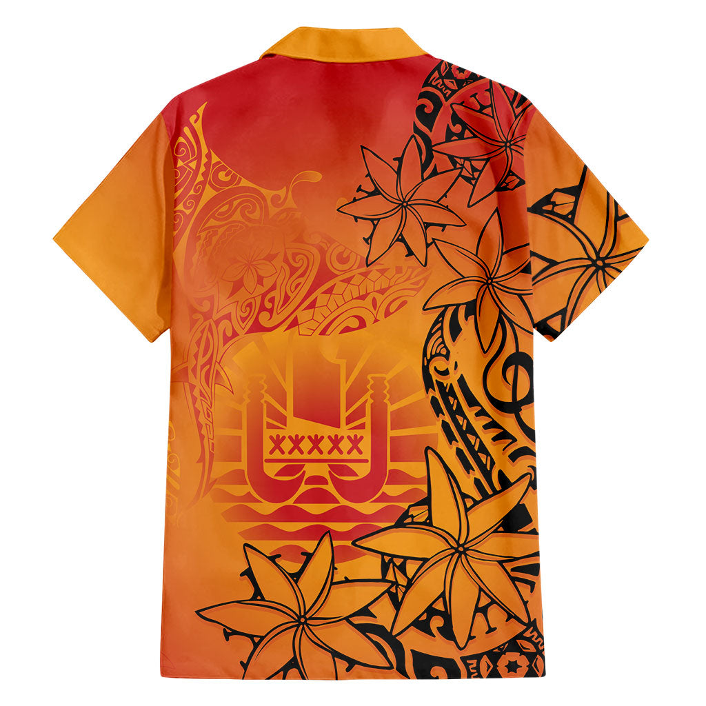 French Polynesia Manta Ray Tattoo Family Matching Mermaid Dress and Hawaiian Shirt Tahiti Hahalua Tiare Maori Gradient Style