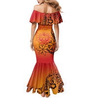 French Polynesia Manta Ray Tattoo Family Matching Mermaid Dress and Hawaiian Shirt Tahiti Hahalua Tiare Maori Gradient Style