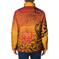 French Polynesia Manta Ray Tattoo Padded Jacket Tahiti Hahalua Tiare Maori Gradient Style LT14 - Polynesian Pride
