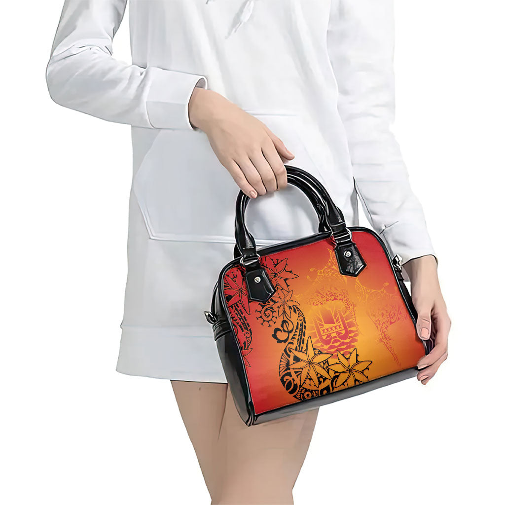 French Polynesia Manta Ray Tattoo Shoulder Handbag Tahiti Hahalua Tiare Maori Gradient Style LT14 - Polynesian Pride