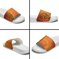 French Polynesia Manta Ray Tattoo Slide Sandals Tahiti Hahalua Tiare Maori Gradient Style