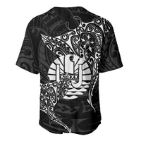 French Polynesia Manta Ray Tattoo Baseball Jersey Tahiti Hahalua Turtle Shark Black Color LT14 - Polynesian Pride