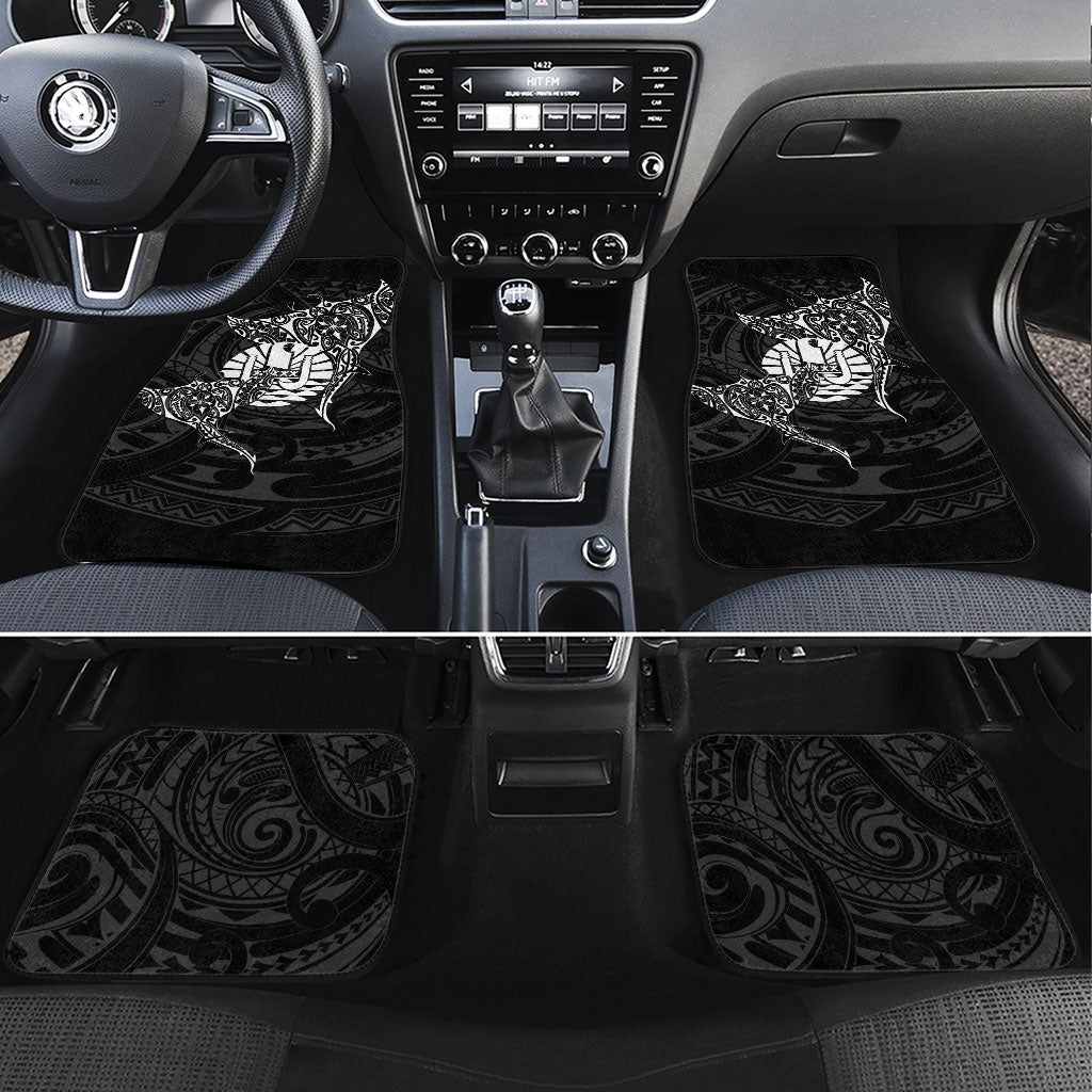 French Polynesia Manta Ray Tattoo Car Mats Tahiti Hahalua Turtle Shark Black Color