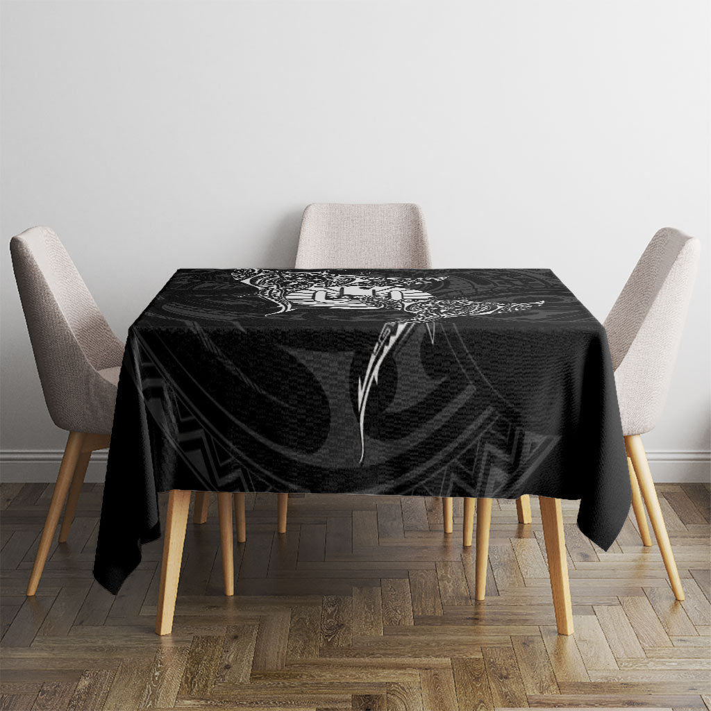 French Polynesia Manta Ray Tattoo Tablecloth Tahiti Hahalua Turtle Shark Black Color LT14 - Polynesian Pride