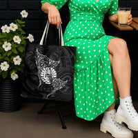 French Polynesia Manta Ray Tattoo Tote Bag Tahiti Hahalua Turtle Shark Black Color LT14 - Polynesian Pride