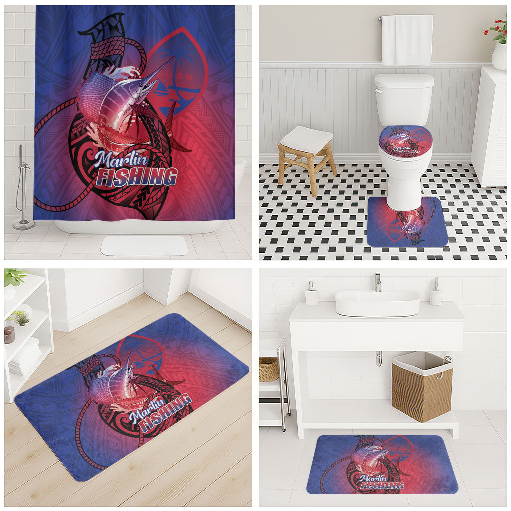 Guam Blue Marlin Fishing Bathroom Set Guahan Fish Hook Tattoo LT14 - Polynesian Pride