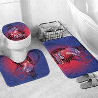 Guam Blue Marlin Fishing Bathroom Set Guahan Fish Hook Tattoo LT14 Mat Set Only (3 pcs) One Size Blue - Polynesian Pride