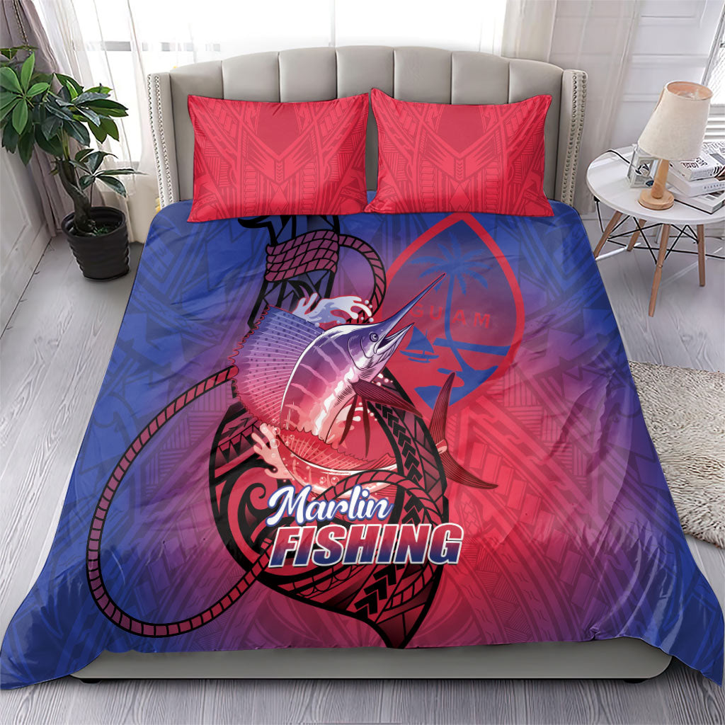 Guam Blue Marlin Fishing Bedding Set Guahan Fish Hook Tattoo LT14 - Polynesian Pride