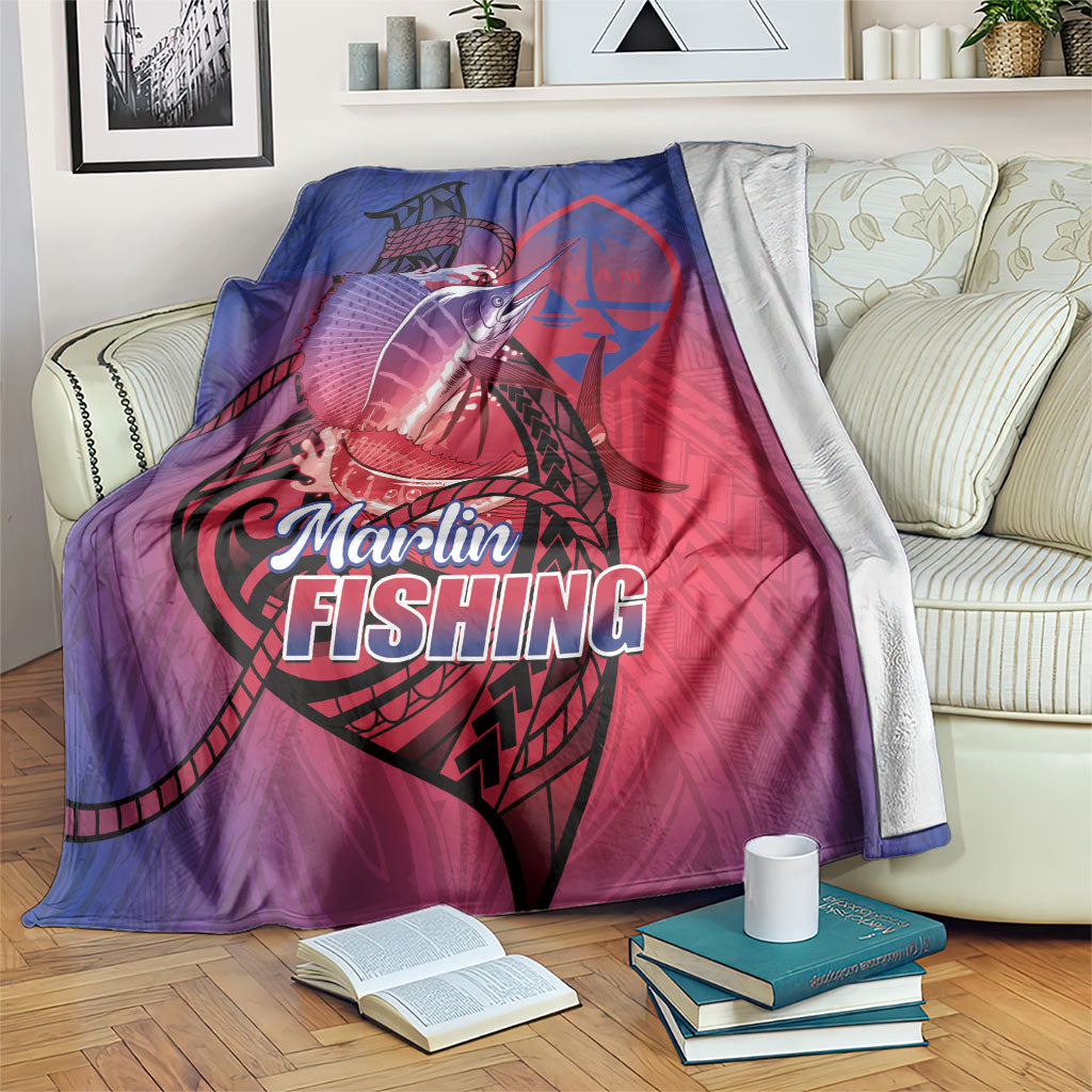 Guam Blue Marlin Fishing Blanket Guahan Fish Hook Tattoo