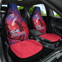 Guam Blue Marlin Fishing Car Seat Cover Guahan Fish Hook Tattoo LT14 One Size Blue - Polynesian Pride