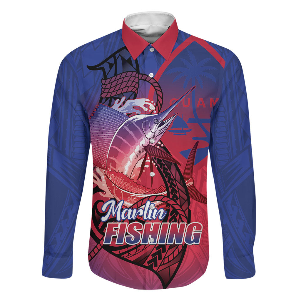 Guam Blue Marlin Fishing Family Matching Short Sleeve Bodycon Dress and Hawaiian Shirt Guahan Fish Hook Tattoo