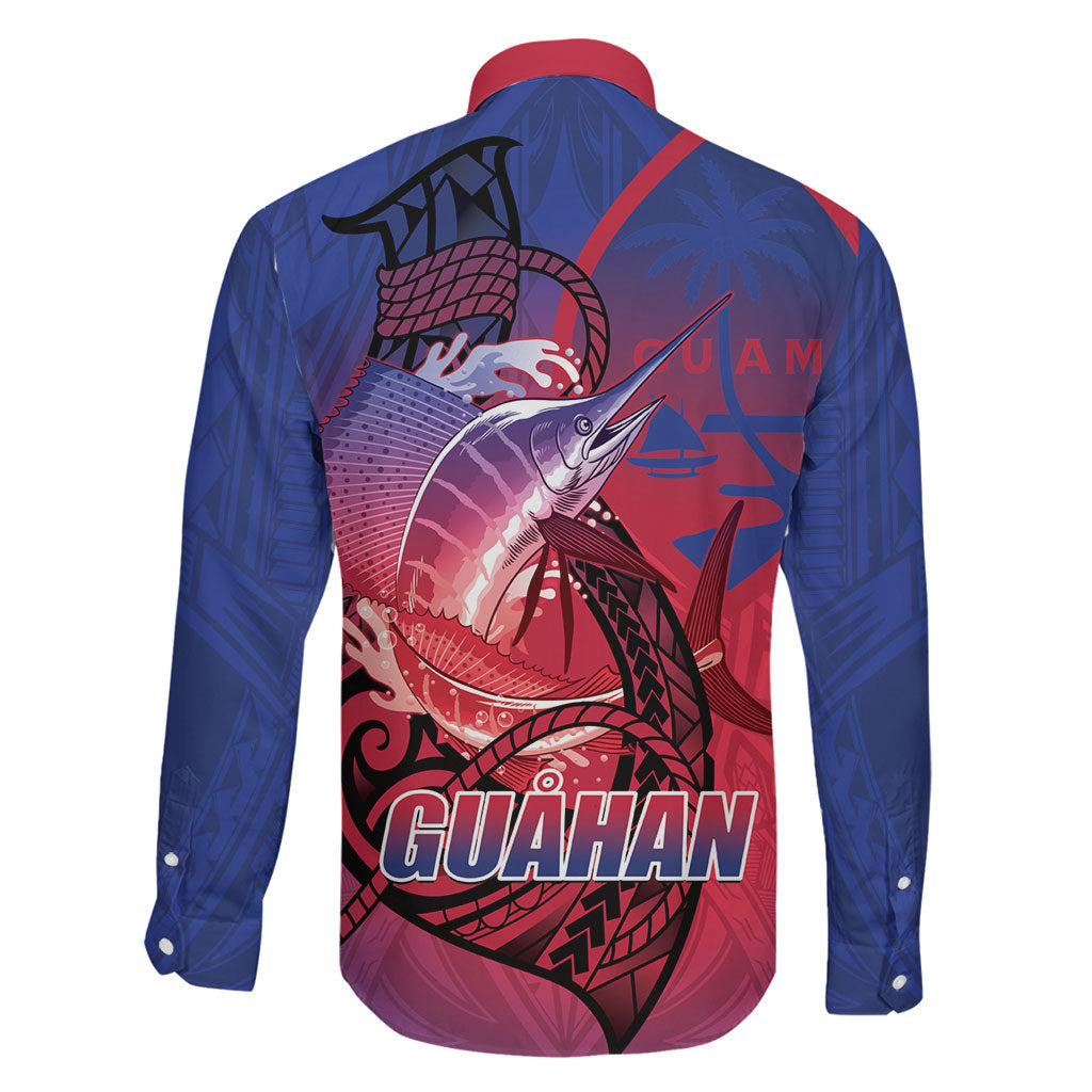 Guam Blue Marlin Fishing Family Matching Short Sleeve Bodycon Dress and Hawaiian Shirt Guahan Fish Hook Tattoo