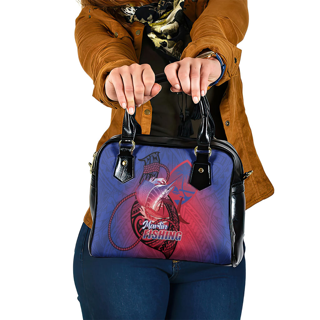 Guam Blue Marlin Fishing Shoulder Handbag Guahan Fish Hook Tattoo LT14 One Size Blue - Polynesian Pride