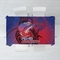 Guam Blue Marlin Fishing Tablecloth Guahan Fish Hook Tattoo