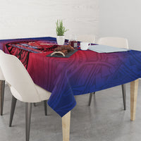 Guam Blue Marlin Fishing Tablecloth Guahan Fish Hook Tattoo