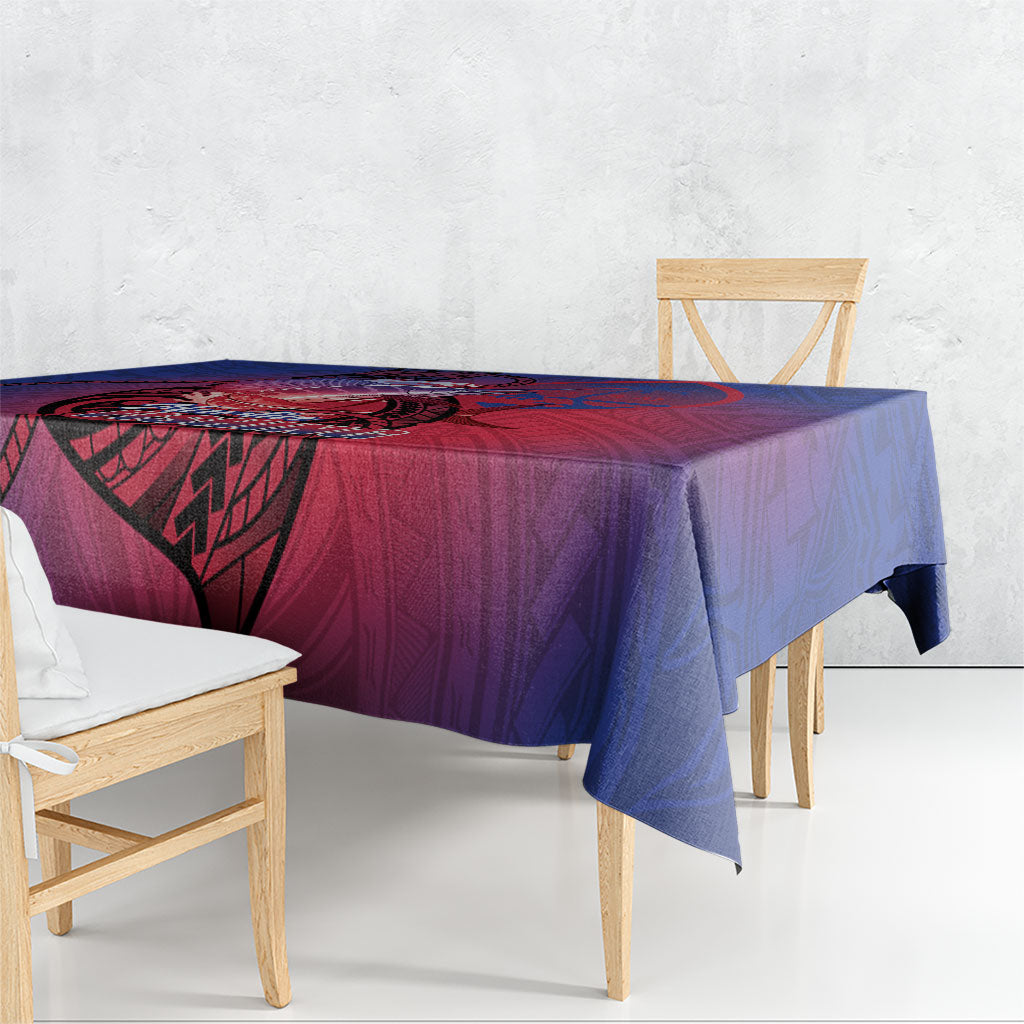 Guam Blue Marlin Fishing Tablecloth Guahan Fish Hook Tattoo