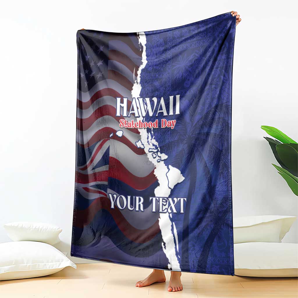 Personalized Hawaii Statehood Day Blanket 66th Anniversary - Polynesian Pride