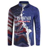 Personalized Hawaii Statehood Day Button Sweatshirt 66th Anniversary - Polynesian Pride