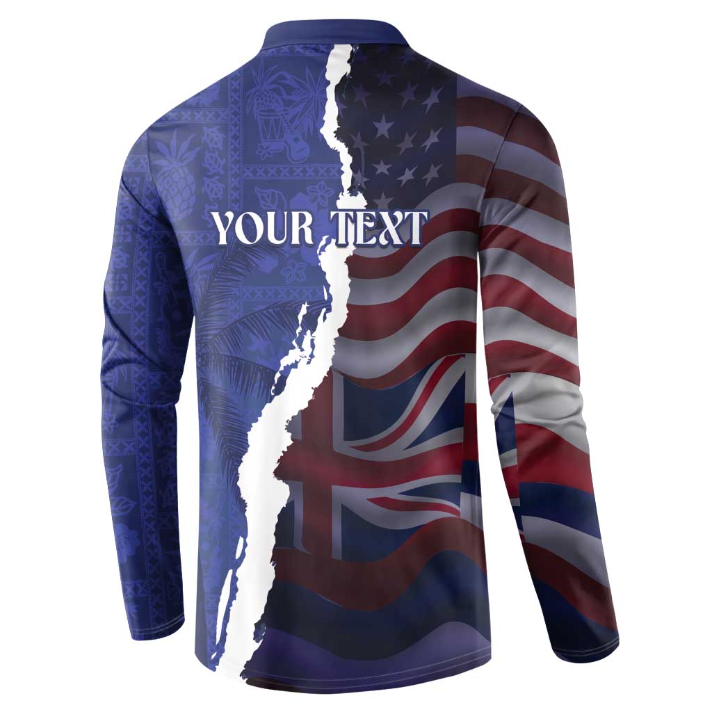 Personalized Hawaii Statehood Day Button Sweatshirt 66th Anniversary - Polynesian Pride