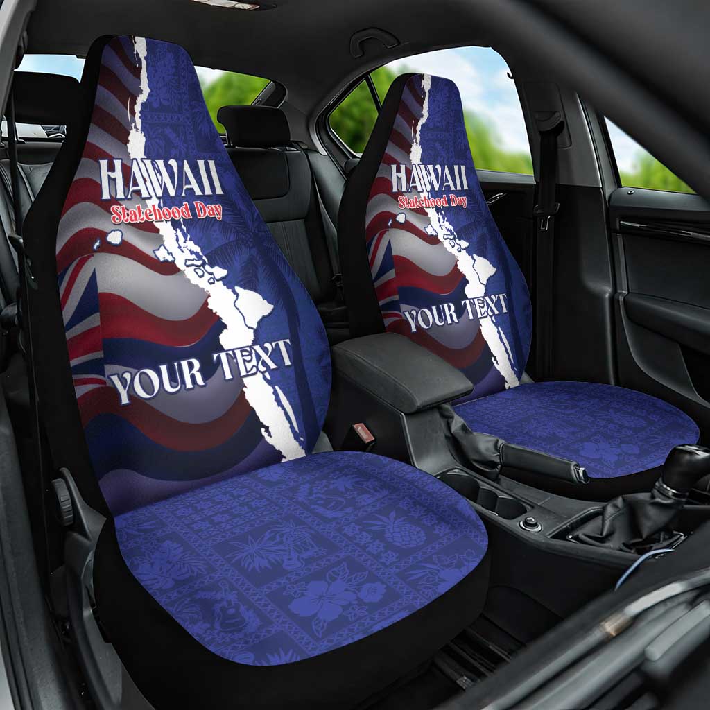Personalized Hawaii Statehood Day Car Seat Cover 66th Anniversary - Polynesian Pride