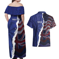 Personalized Hawaii Statehood Day Couples Matching Off Shoulder Maxi Dress and Hawaiian Shirt 66th Anniversary - Polynesian Pride